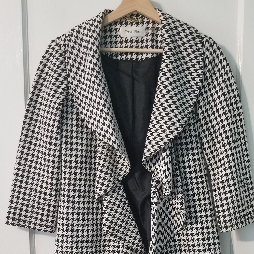 Calvin Klein Houndstooth Open Blazer